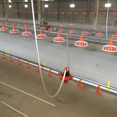 Mesin Peternakan Unggas Broiler Sistem Pengumpan Pan Baja Galvanis Dia45mm